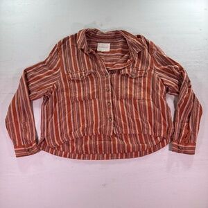 Aeropostale Shaket Striped Button Up Size XL Womens Button Up